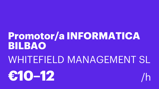 Promotor/a INFORMATICA BILBAO