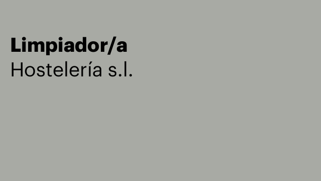 Limpiador/a