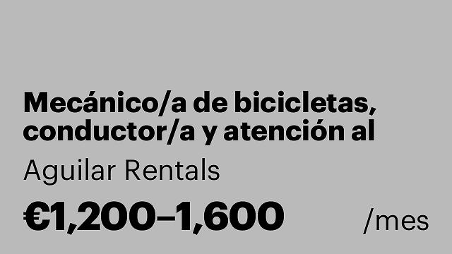 Mecánico/a de bicicletas, conductor/a y atención al público