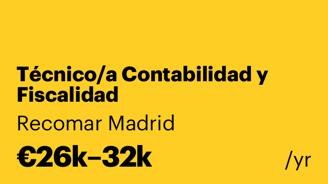 Técnico/a Contabilidad y Fiscalidad