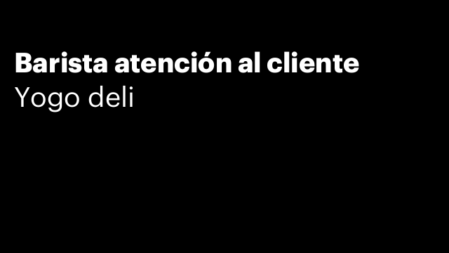 Barista atención al cliente