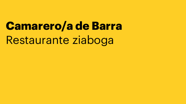 Camarero/a de Barra
