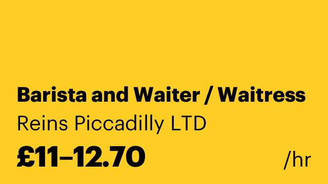Barista and Waiter / Waitress