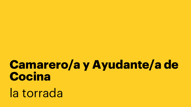 Camarero/a y Ayudante/a de Cocina