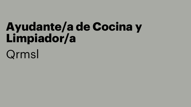 Ayudante/a de Cocina y Limpiador/a