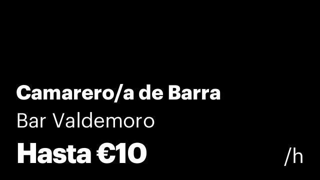 Camarero/a de Barra