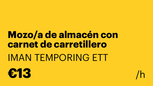 Mozo/a de almacén con carnet de carretillero (retráctil)