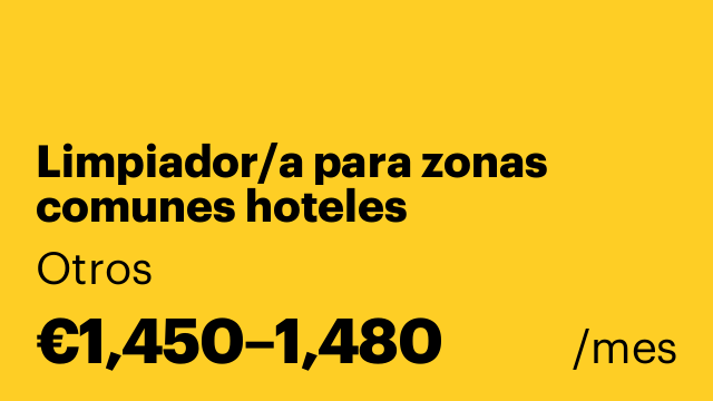 Limpiador/a para zonas comunes hoteles Benalmádena y Torremolinos