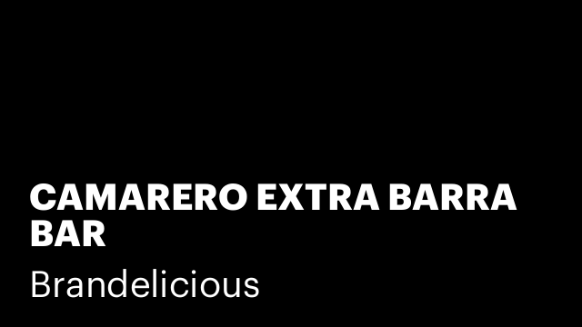 CAMARERO EXTRA BARRA BAR