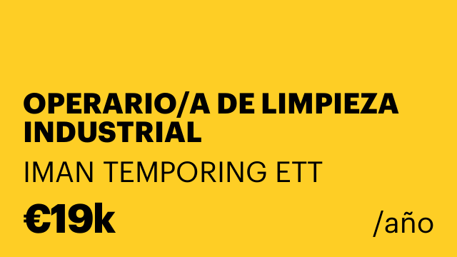 OPERARIO/A DE LIMPIEZA INDUSTRIAL