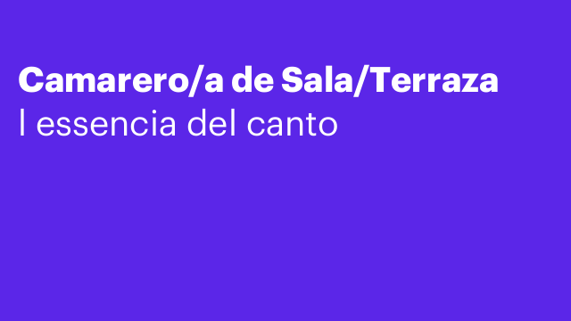 Camarero/a de Sala/Terraza