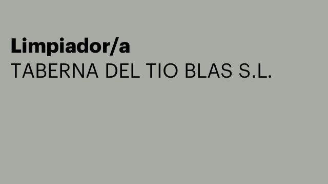 Limpiador/a