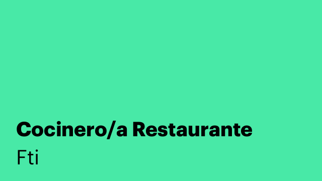 Cocinero/a Restaurante
