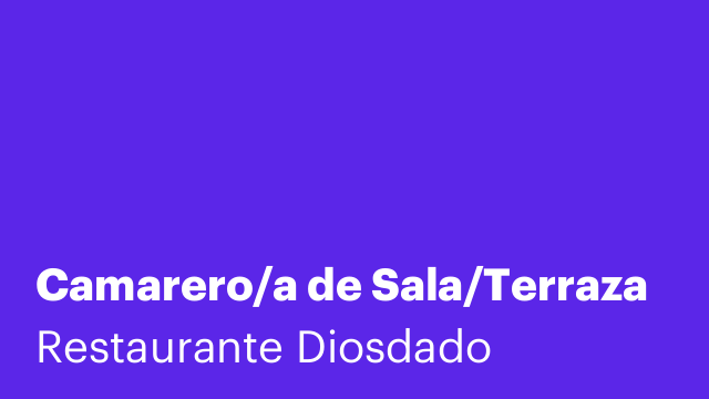 Camarero/a de Sala/Terraza
