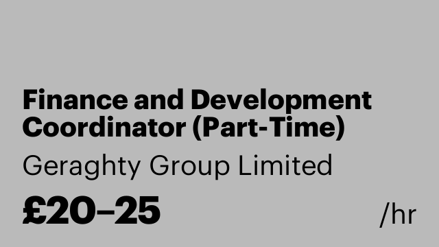Finance and Development Coordinator (Part-Time)