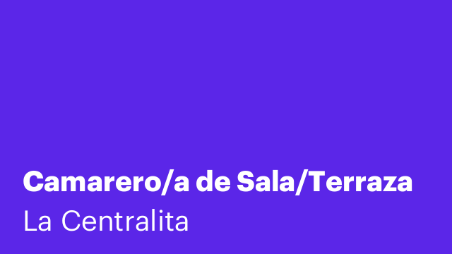 Camarero/a de Sala/Terraza