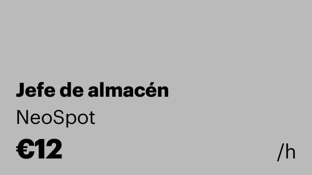 Jefe de almacén