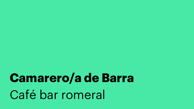 Camarero/a de Barra