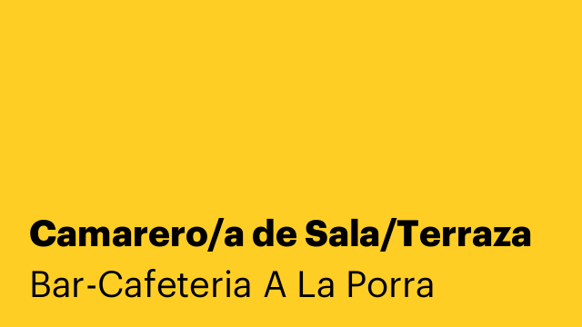 Camarero/a de Sala/Terraza