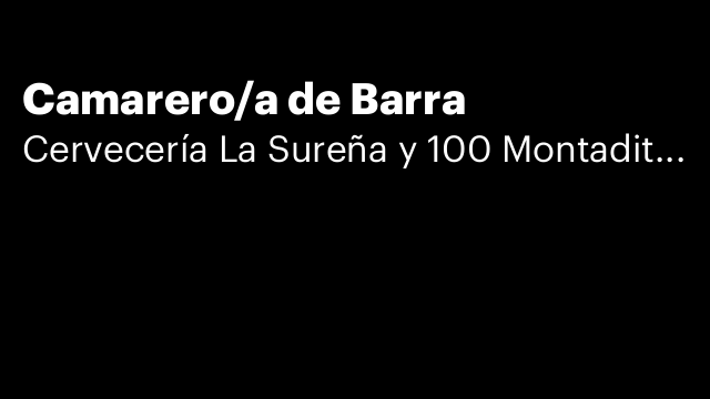 Camarero/a de Barra