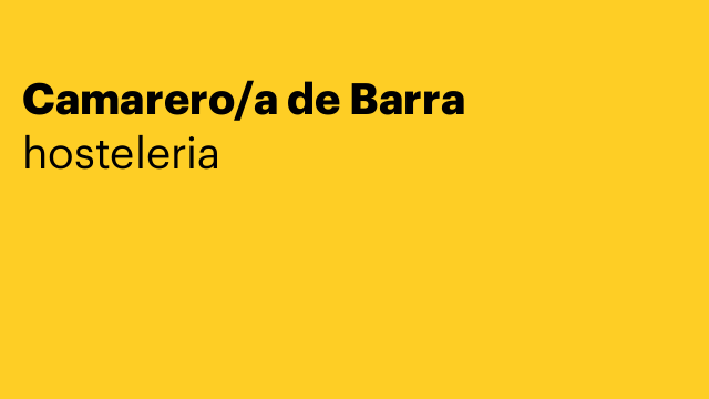 Camarero/a de Barra