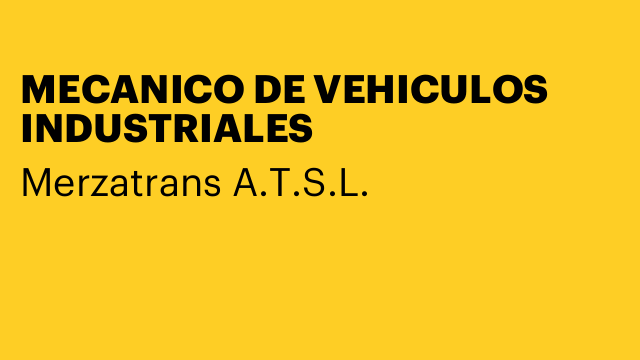 MECANICO DE VEHICULOS INDUSTRIALES