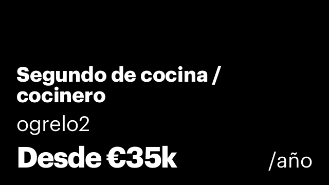 Segundo de cocina / cocinero