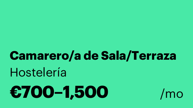 Camarero/a de Sala/Terraza
