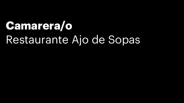 Camarera/o