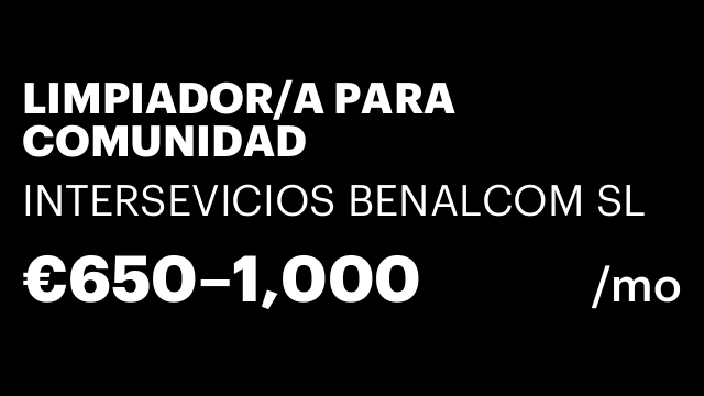 LIMPIADOR/A PARA COMUNIDAD