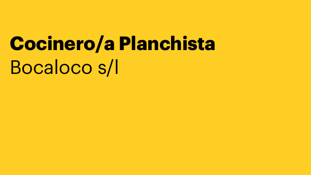 Cocinero/a Planchista