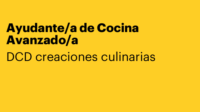 Ayudante/a de Cocina Avanzado/a