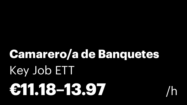 Camarero/a de Banquetes