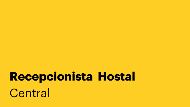 Recepcionista  Hostal