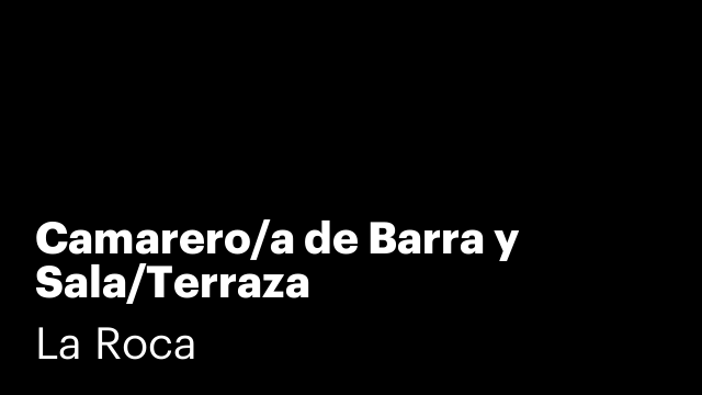 Camarero/a de Barra y Sala/Terraza