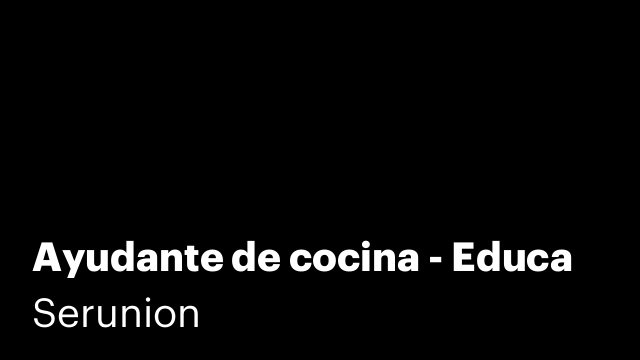 Ayudante de cocina - Educa