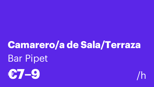 Camarero/a de Sala/Terraza