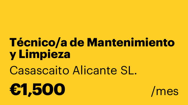 Técnico/a de Mantenimiento y Limpieza
