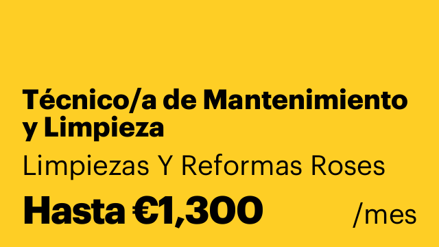 Técnico/a de Mantenimiento y Limpieza