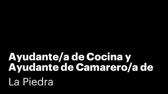 Ayudante/a de Cocina y Ayudante de Camarero/a de fin de semana