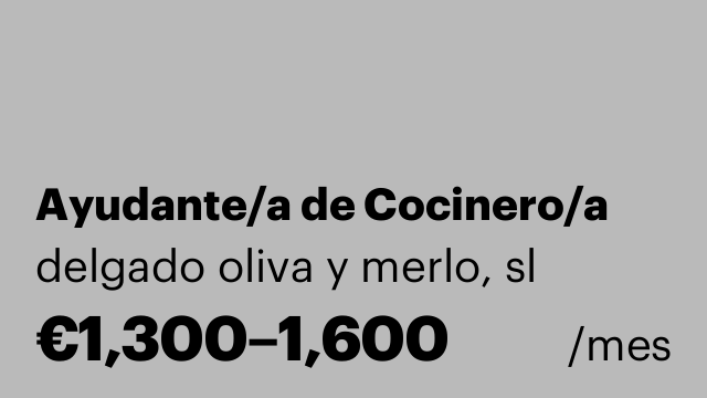 Ayudante/a de Cocinero/a