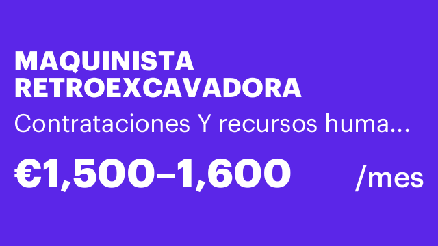 MAQUINISTA RETROEXCAVADORA