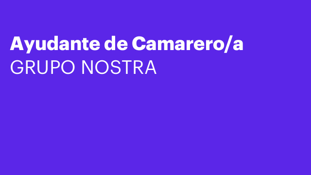 Ayudante de Camarero/a