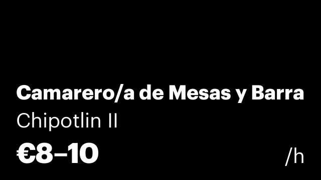 Camarero/a de Mesas y Barra