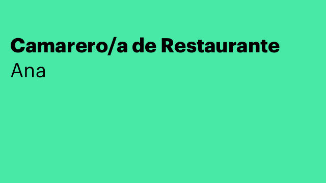 Camarero/a de Restaurante
