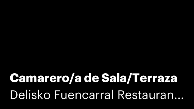 Camarero/a de Sala/Terraza