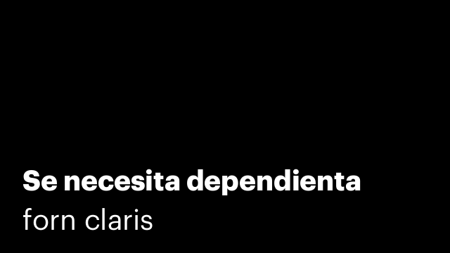 Se necesita dependienta