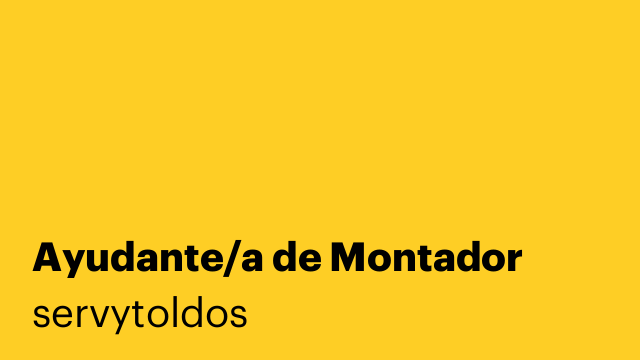 Ayudante/a de Montador