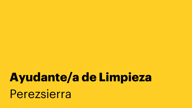 Ayudante/a de Limpieza