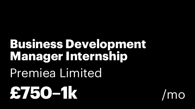 Business Development Manager Internship